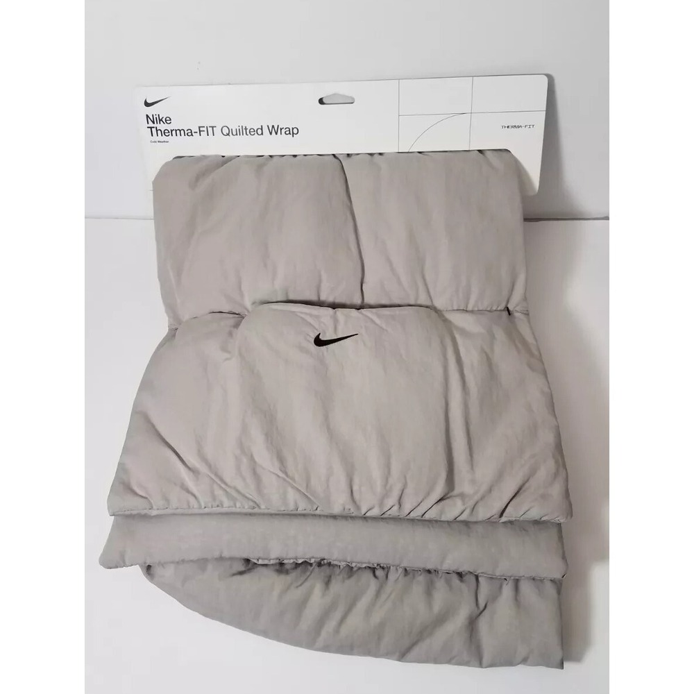 Nike Therma-Fit Quilted Wrap Running Scarf Gray Haze‎ Winter Warm Unisex NEW